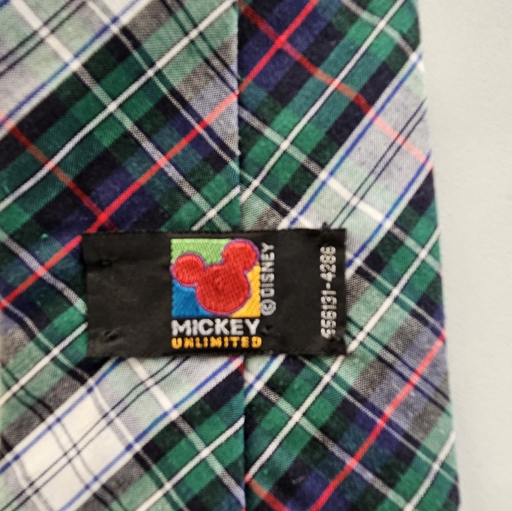 DISNEY Golfer Mickey Mouse Plaid Tie - Picture 4 of 9